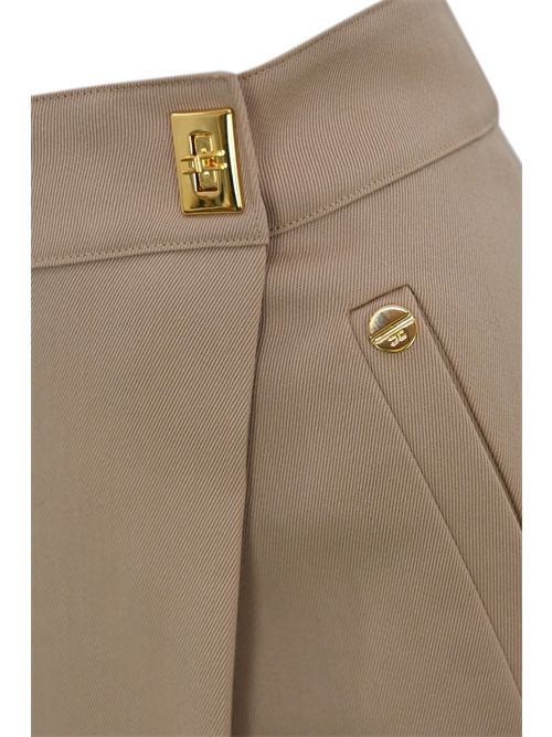 Gonna corta in gabardina di misto lana di cashmere Elisabetta Franchi | GO12656E2EA2